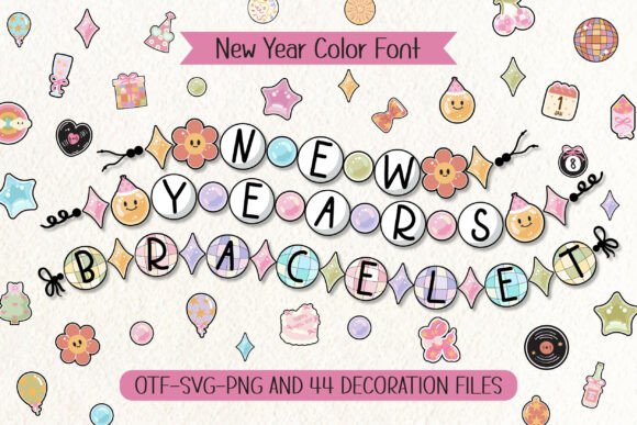 Celebrate with New Years Bracelet: A Festive Creative Font