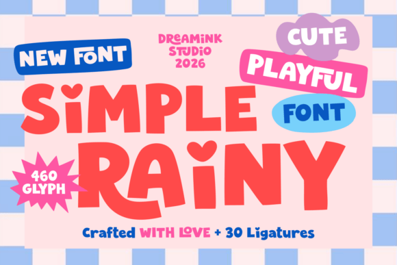 Simple Rainy: A Whimsical Display Font for Joyful Branding